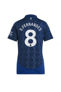 Manchester United Bruno Fernandes #8 Voetbaltruitje Uit tenue Dames 2024-25 Korte Mouw